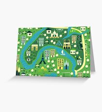 seamless map of paris Greeting Card
