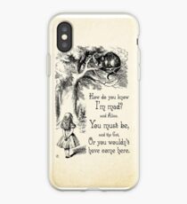 Alice in Wonderland Quote - How Do You Know I'm Mad - Cheshire Cat Quote - 0173 iPhone Case