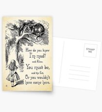 Alice in Wonderland Quote - How Do You Know I'm Mad - Cheshire Cat Quote - 0173 Postcards