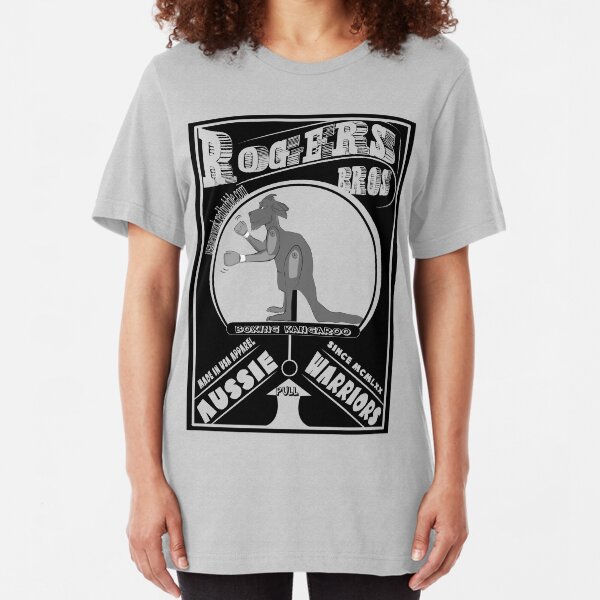aussie warriors kangaroo by rogers bros Slim Fit T-Shirt