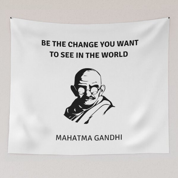 Item preview, Gandhi Portrait - Be the change you want to see in the world designed and sold by Inspirationmotivation.