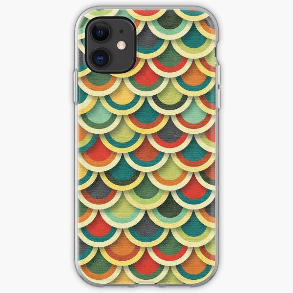 Retro Vintage Japanese Fish Scales - 3D Effect iPhone Soft Case