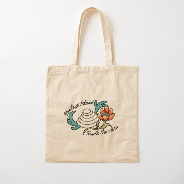 Pawleys Island South Carolina Tourist Souvinier Sea Shell Beach Cotton Tote Bag