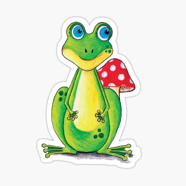 Frog Toadstool Sticker