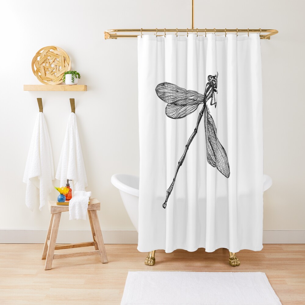 Eve the Dragonfly on the way up Shower Curtain