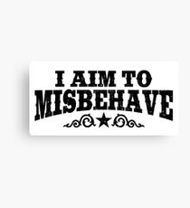 I Aim To Misbehave (Black) Canvas Print
