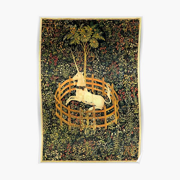 The Unicorn in Captivity - On view at The Met Cloisters -Gallery 17 Poster