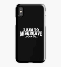 I Aim to Misbehave (White) iPhone Case