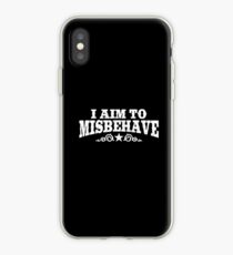 I Aim to Misbehave (White) iPhone Case