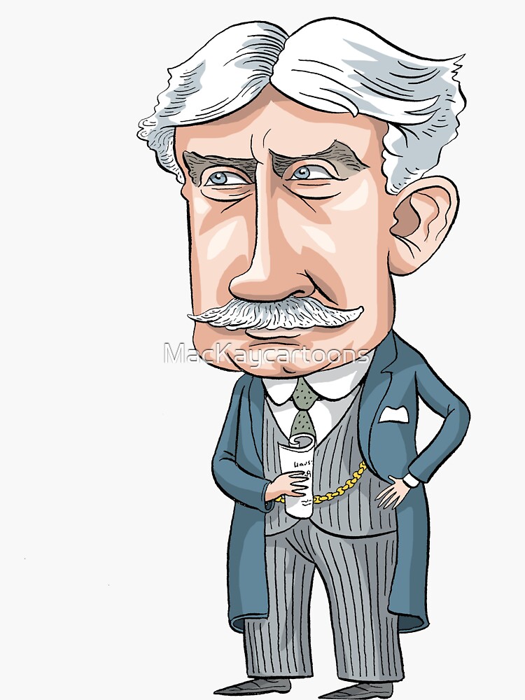 Thumbnail 3 of 3, Sticker, Sir Robert Borden, Prime Minister of Canada, 1911-1920 designed and sold by MacKaycartoons.