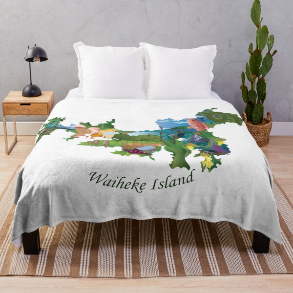 Item preview, Waiheke Map with Native Bird and Scenery designed and sold by StoneGuardian.