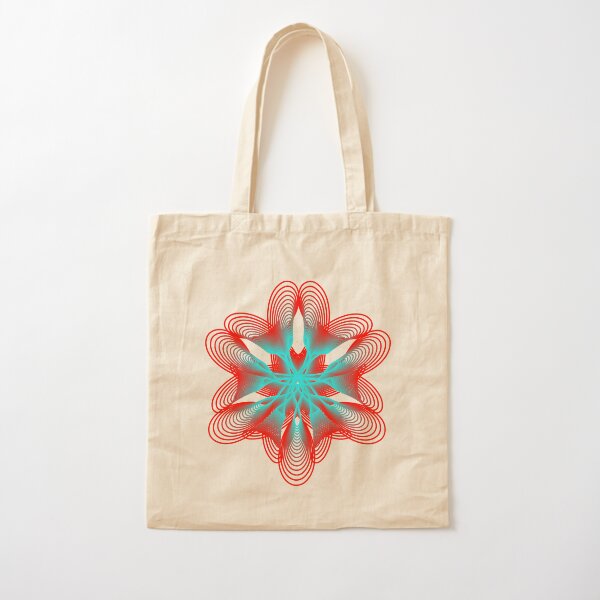 Spirograph with Red and Blue Cotton Tote Bag