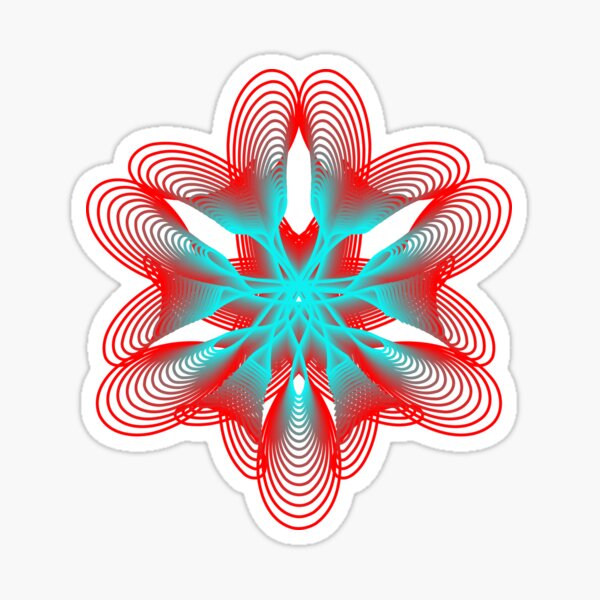 Spirograph with Red and Blue Sticker