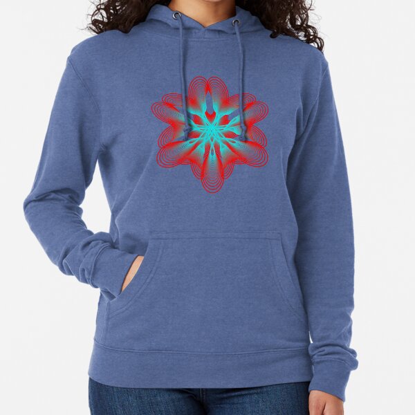 Spirograph with Red and Blue Lightweight Hoodie