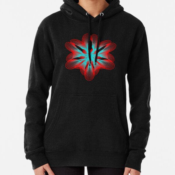 Spirograph with Red and Blue Pullover Hoodie