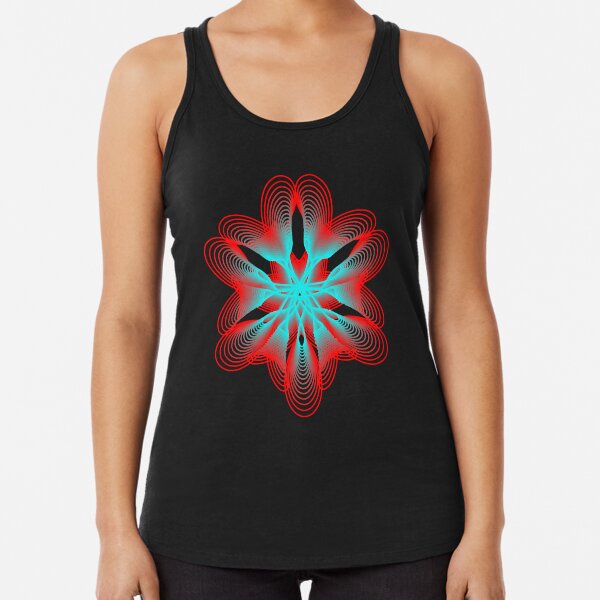 Spirograph with Red and Blue Racerback Tank Top