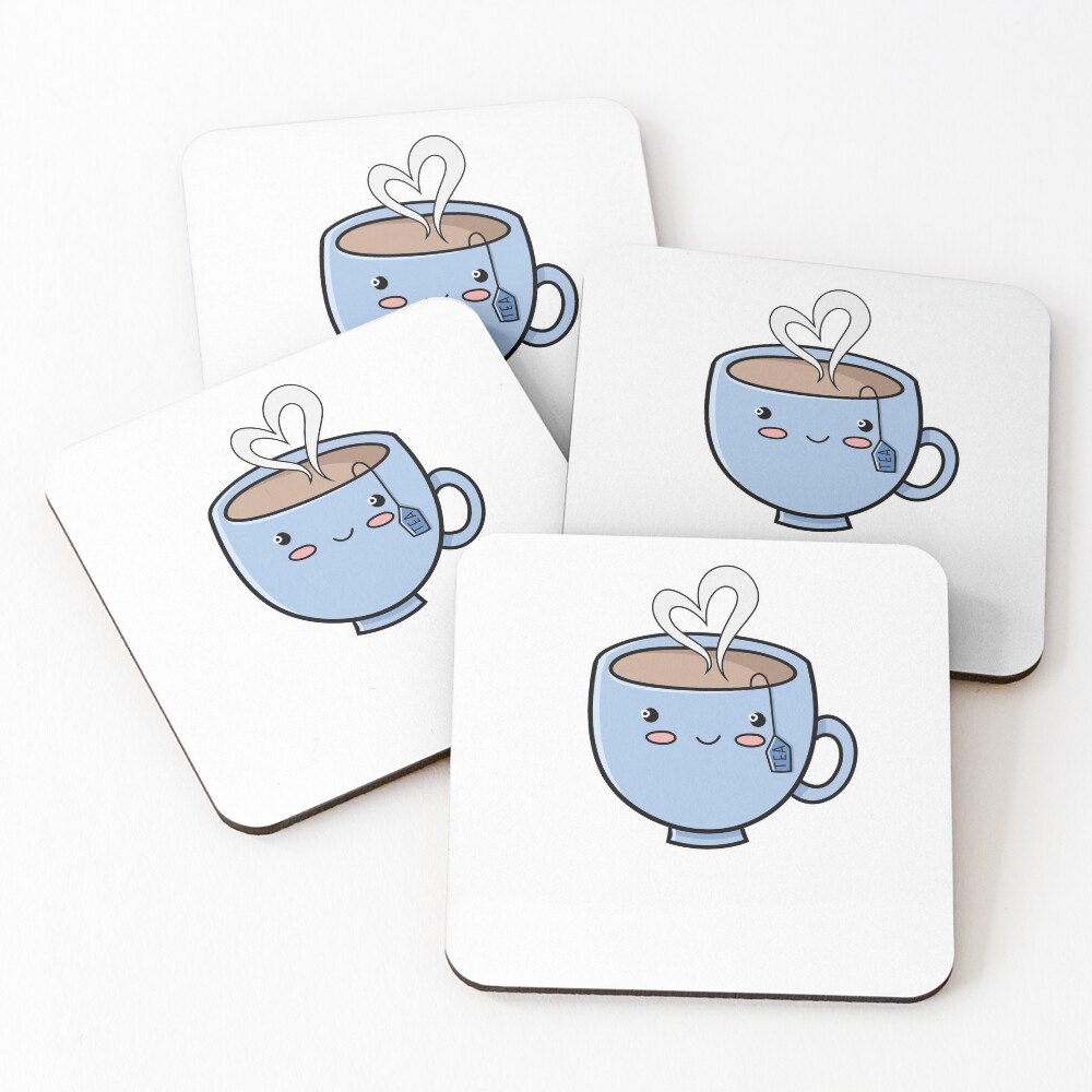 Cute tea design for tea lovers Coasters Set of 4