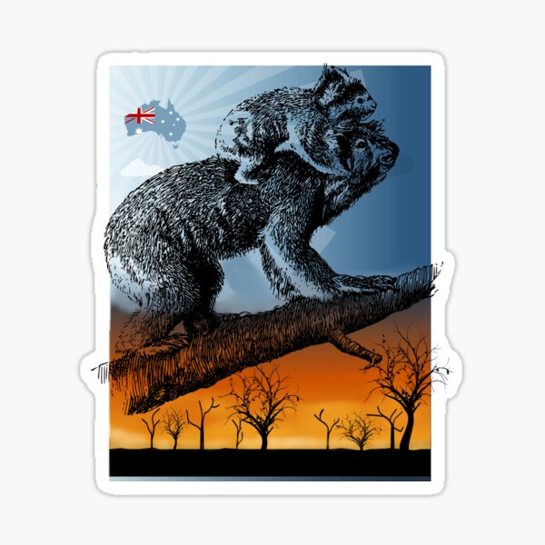 Australian Wildlife Koala Bear - Ora por Australia 2020, no estás solo Pegatina