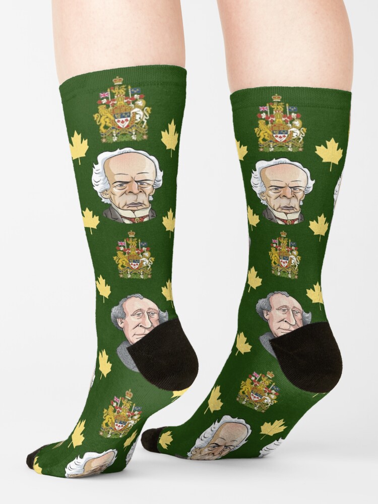 Alternate view of Prime Ministers John A MacDonald & Wilfrid Laurier Socks