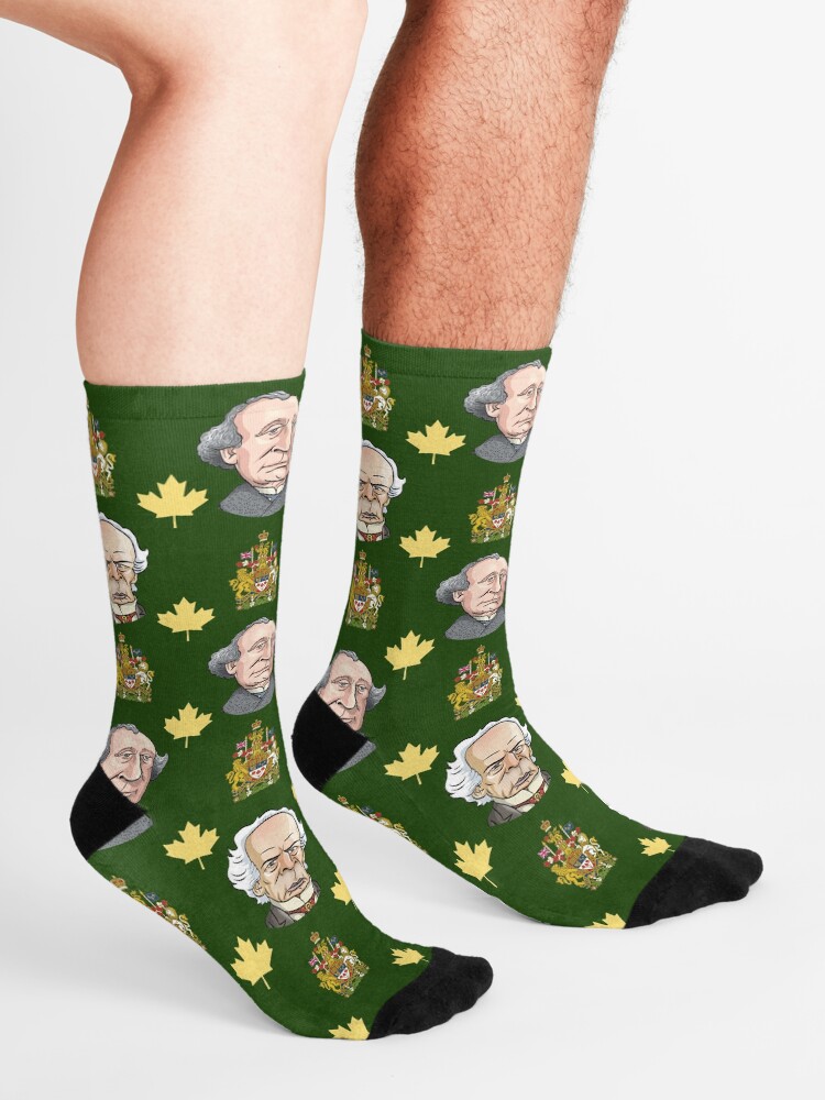Alternate view of Prime Ministers John A MacDonald & Wilfrid Laurier Socks