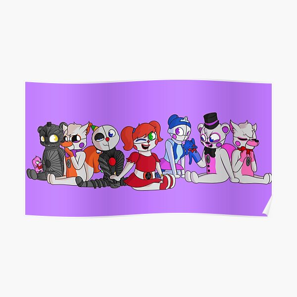 FNaF Hermana Ubicación Grupo Chibi Póster