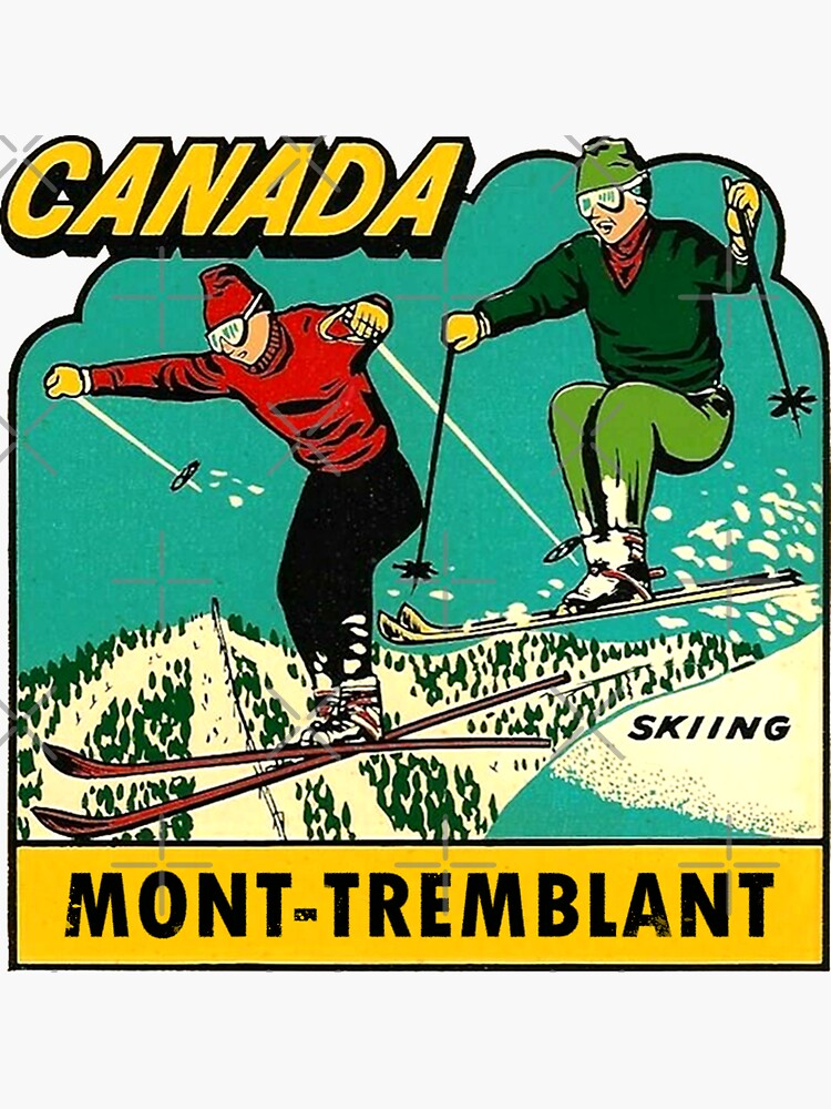 Mont-Tremblant Quebec Skiing Vintage Travel Decal by hilda74