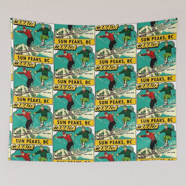 Item preview, Sun Peaks BC Skiing Vintage Travel Decal designed and sold by hilda74.