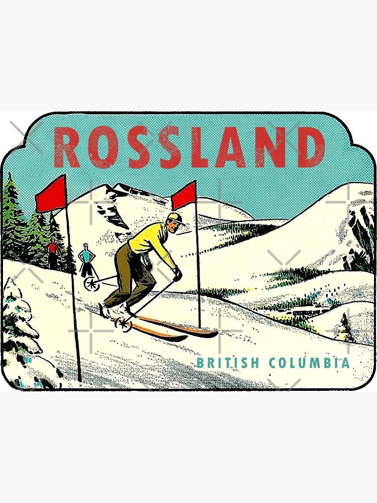 Rossland BC Skiing Vintage Travel Decal by hilda74