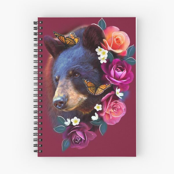 Artikelvorschau, Eleganter Schwarzbär mit Blumen und Schmetterlingen entworfen und verkauft von CharliFaure.