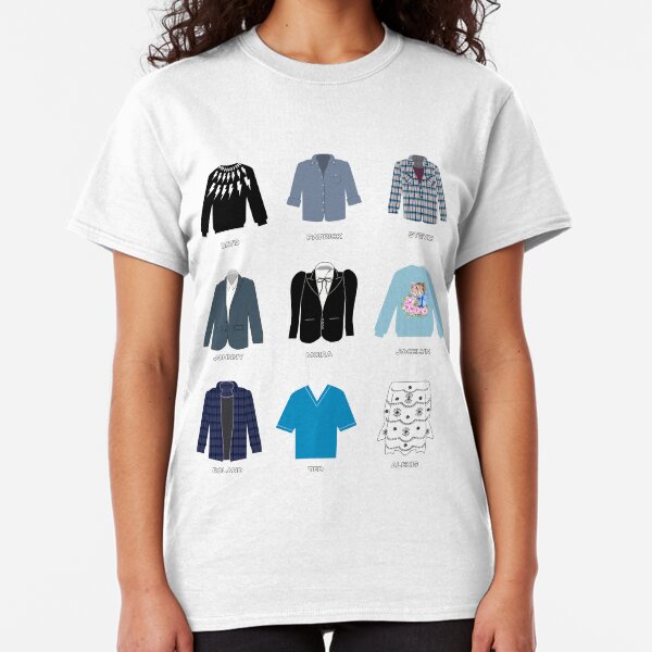 Schitt's Creek Iconic Costumes for David Rose, Patrick Brewer, Stevie Budd, Johnny Rose, Moira Rose, Jocelyn Schitt, Roland Schitt, Ted Mullins and Alexis Rose Classic T-Shirt