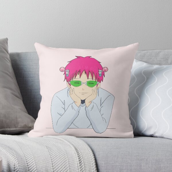 Happy Saiki Throw Pillow