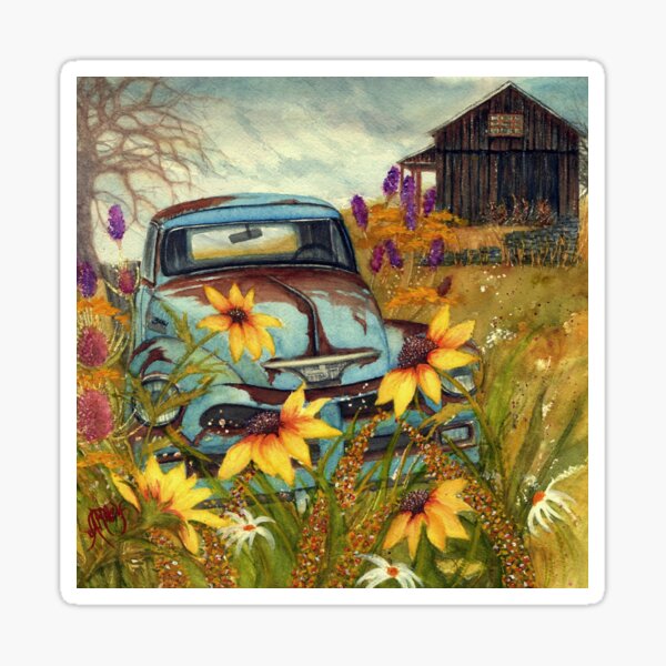 Country Blues Chevy Pickup Sticker