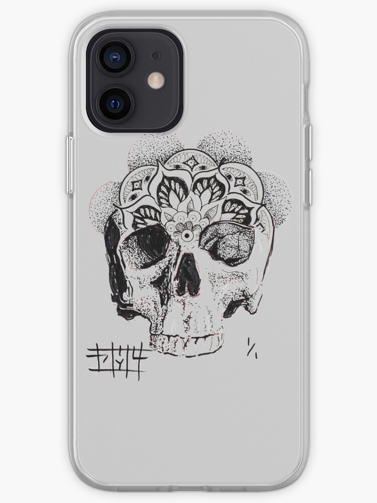 Skull Mandala Drawing Of A Skull With A Mandala Iphone Case Cover By Jakelacour Redbubble