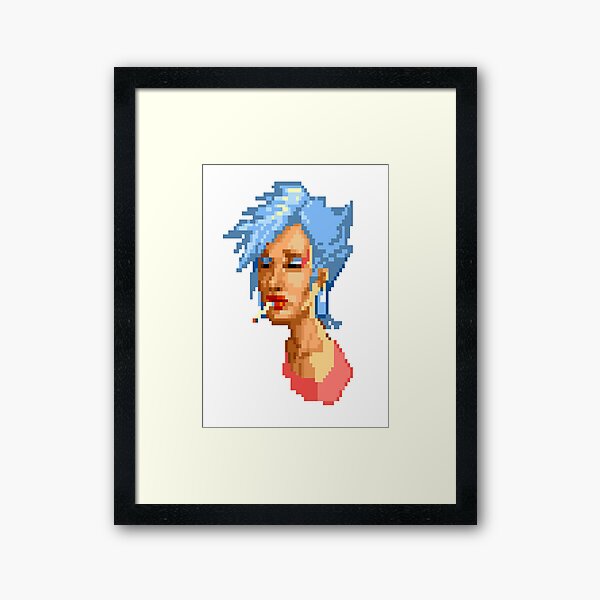 80's Pixel Girl Framed Art Print