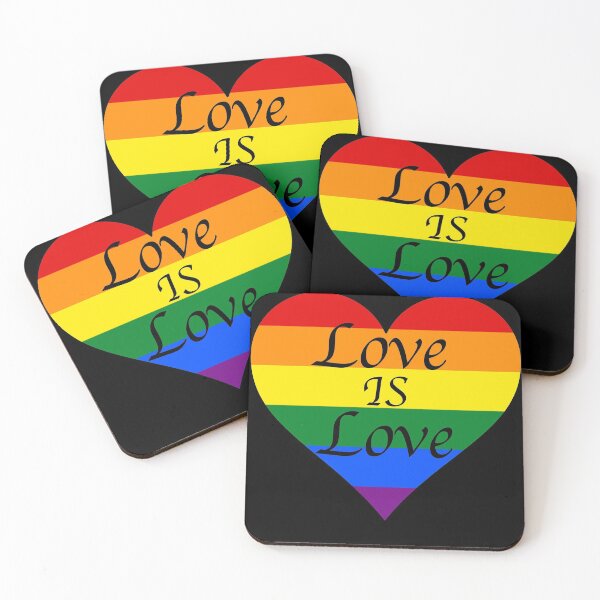 Item preview,  Love is Love rainbow heart with Black background designed and sold by sunnytvart.