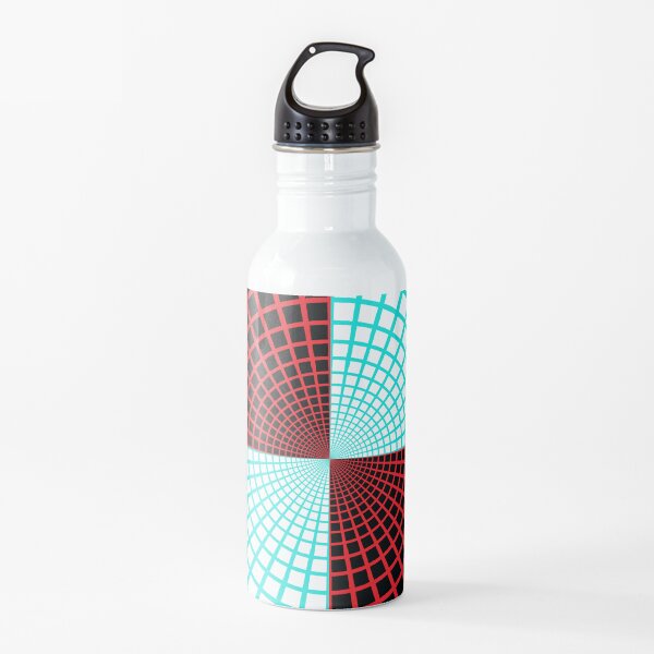 Blue/Red Circles and Rays on White and Dark Backgrounds - Tate Gallery, Britain Water Bottle