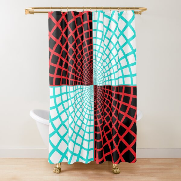 Blue/Red Circles and Rays on White and Dark Backgrounds - Tate Gallery, Britain Shower Curtain
