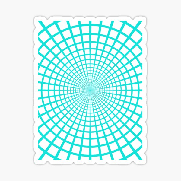 Blue Circles and Rays on White Background - фон иллюзия Sticker