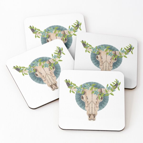 Item preview, Cow Skull Sticker, Blue designed and sold by Luke Hartung.