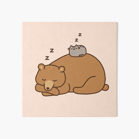 Vista previa del artículo con la obra «Siesta de gato y oso», diseñado y vendido por Flakey-.