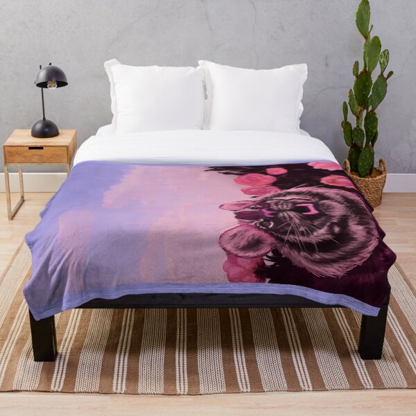Pink Tiger Throw Blanket