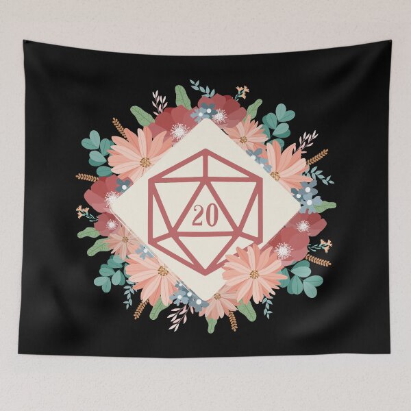Item preview, Polyhedral D20 Dice Floral - Flowers Tabletop RPG designed and sold by pixeptional.
