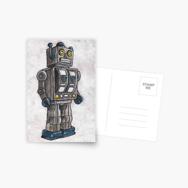 Blue Robot Postcard