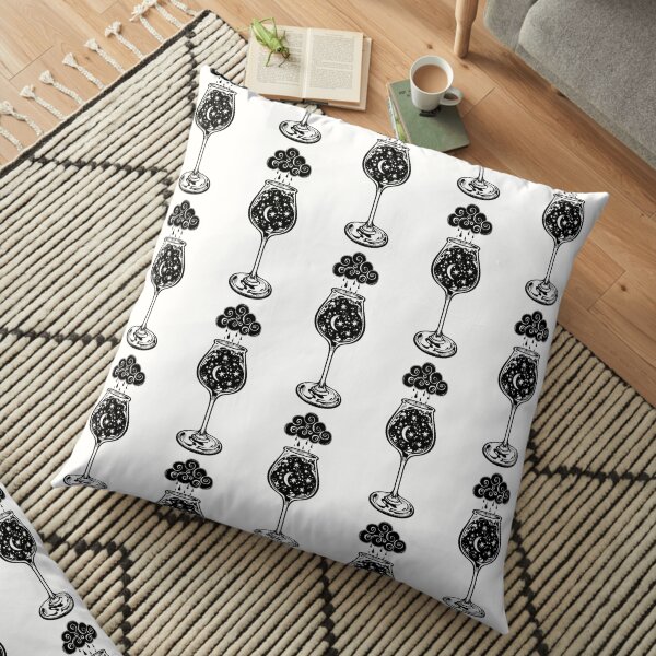 A night storm in a cup. Floor Pillow