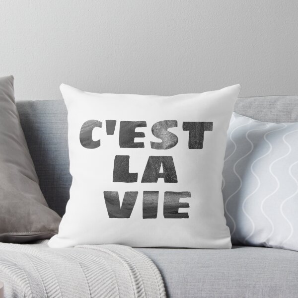 Item preview, C'est La Vie (from French - "that is life") design in silver texture designed and sold by MrazTees.