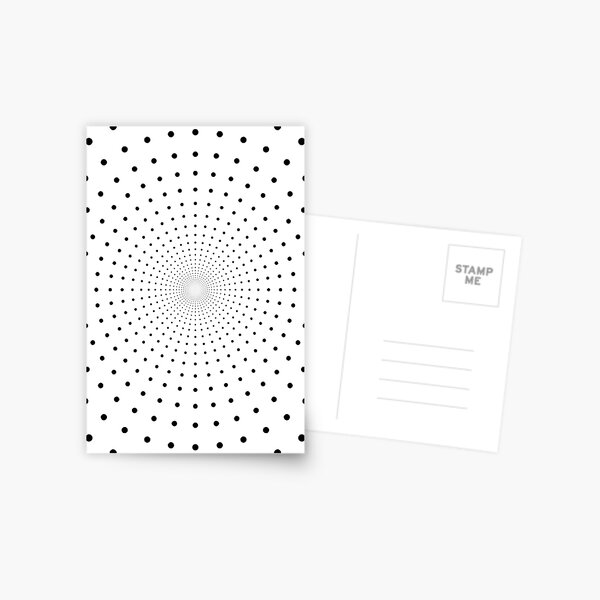 Blue Circles and Rays on White Background - фон иллюзия Postcard