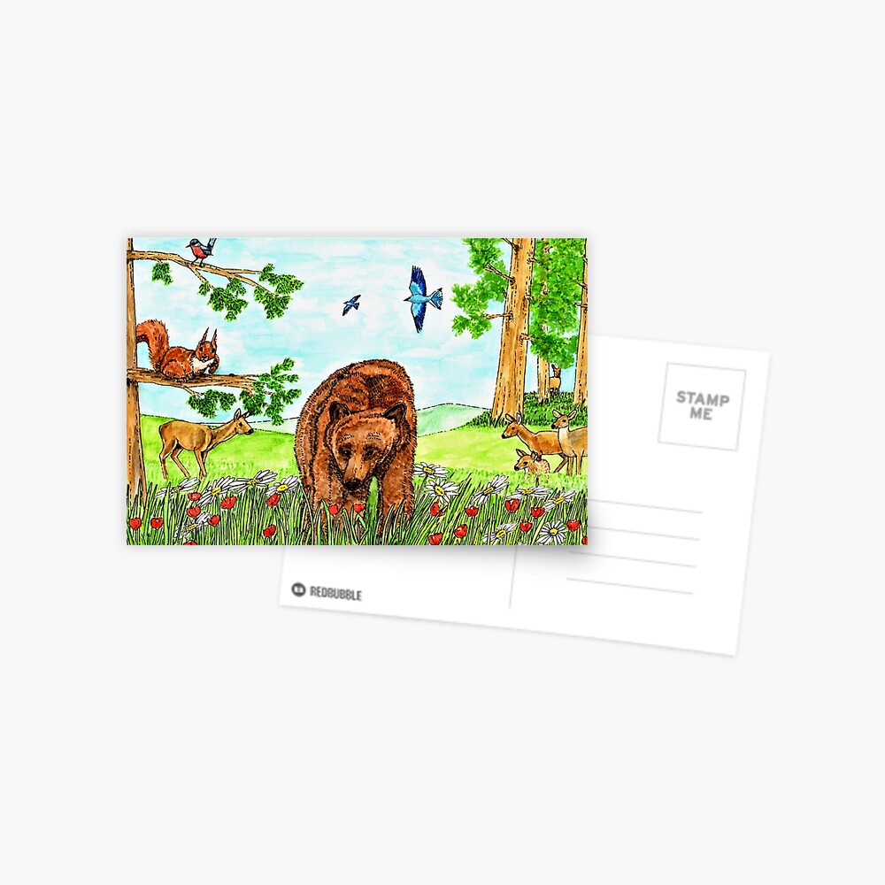 Friendly Bear - Postcard Postcard