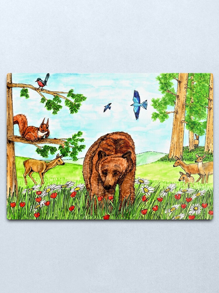 Alternate view of Friendly Bear - Wall Art Metal Print