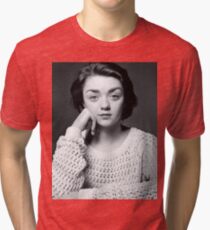Maisie Williams Black & White Tri-blend T-Shirt