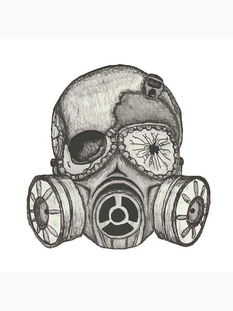 Skull Gas Mask Art Board Print By Keeleighshep Redbubble